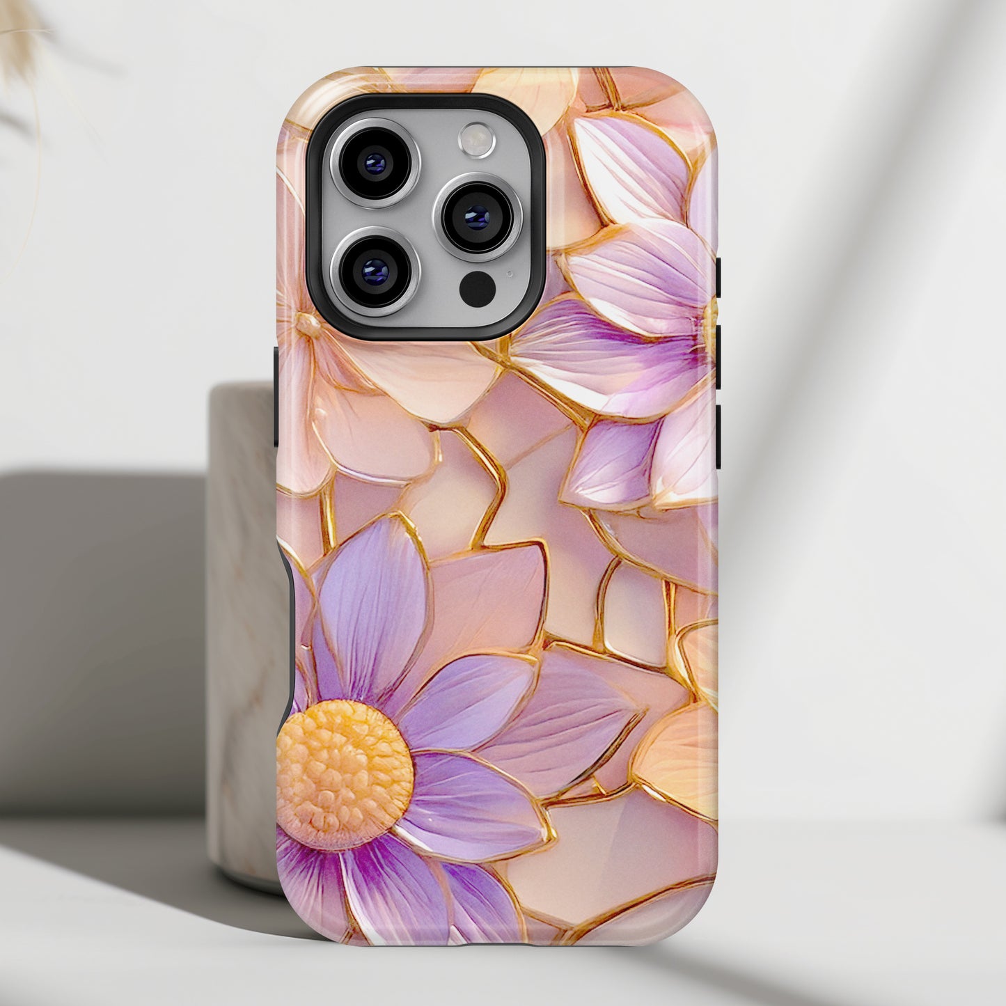 Elegant Pink Purple Floral Design iPhone Case