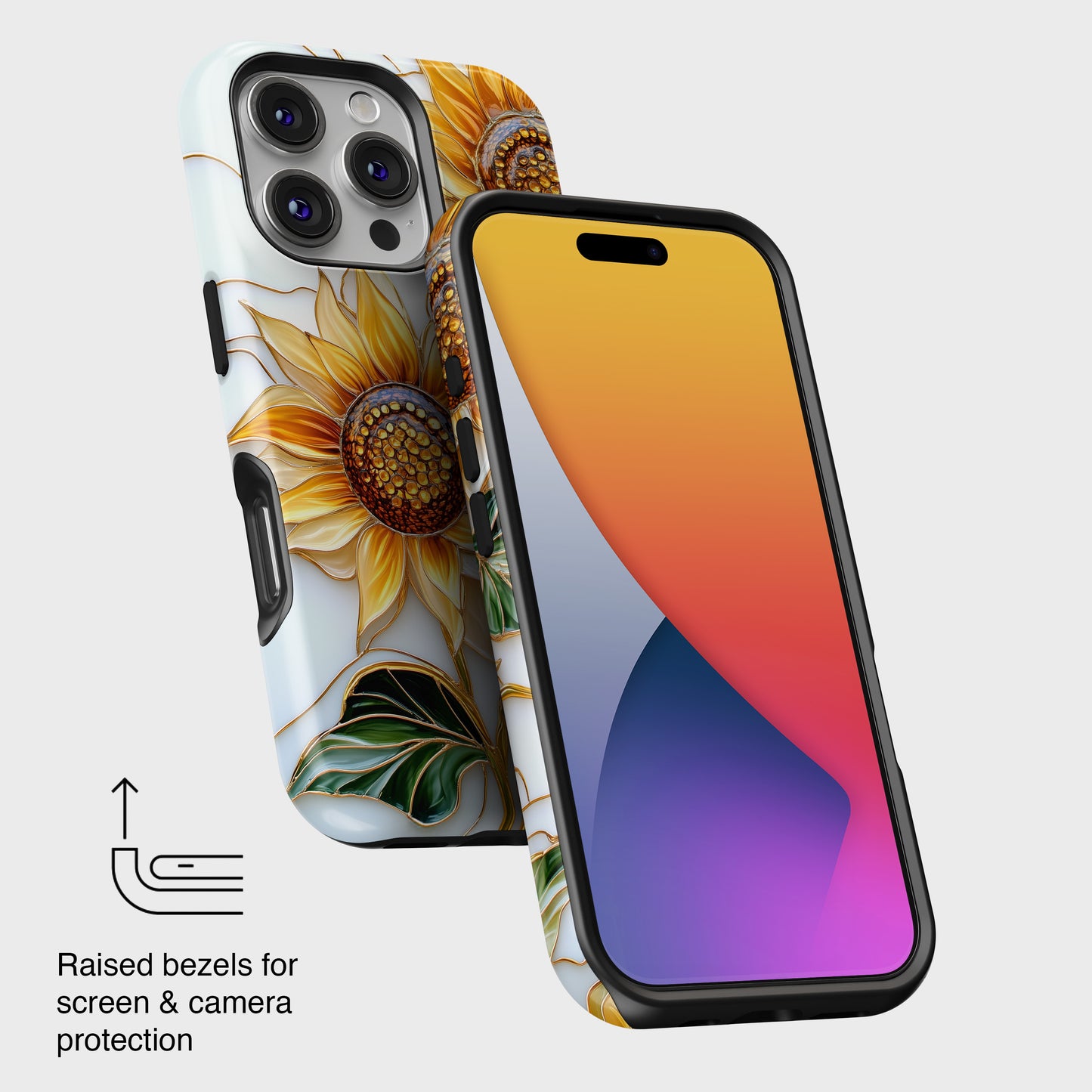 Elegant Sunflowers Stained Glass Design iPhone Case