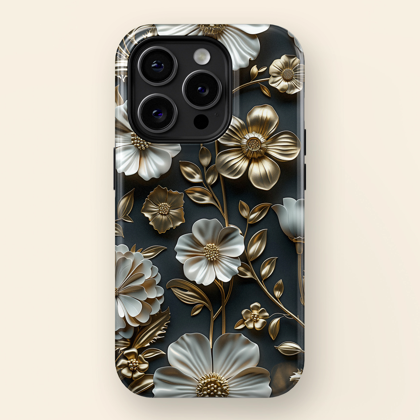 Elegant 3D Effect Floral Design iPhone Case