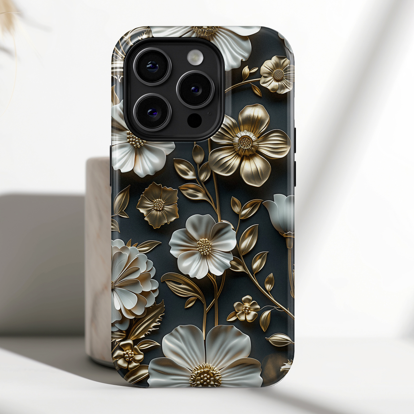 Elegant 3D Effect Floral Design iPhone Case