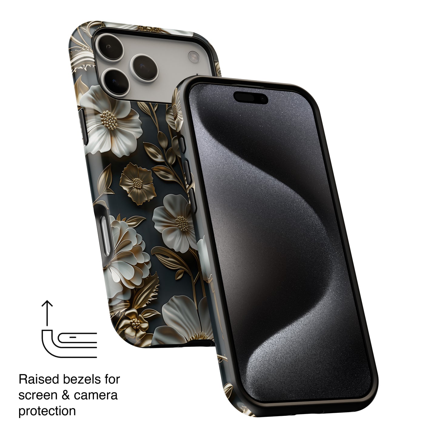 Elegant 3D Effect Floral Design iPhone Case