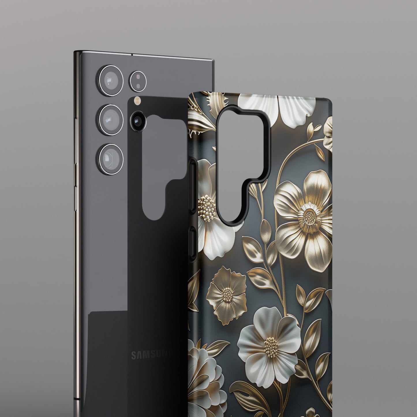 Elegant 3D Floral Design Samsung Phone Case