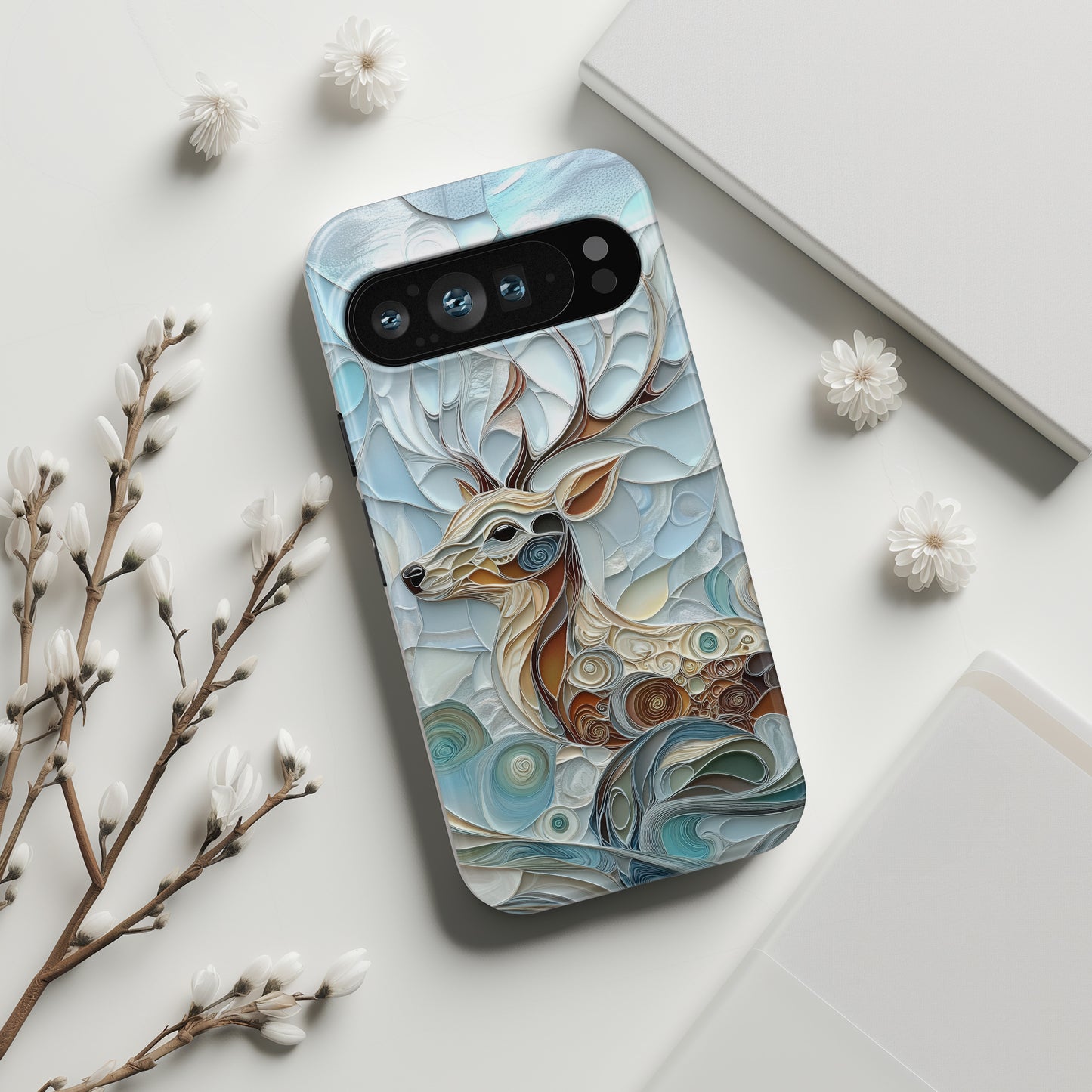 Elegant Deer Quilling Art Design Phone Case for Google Pixel