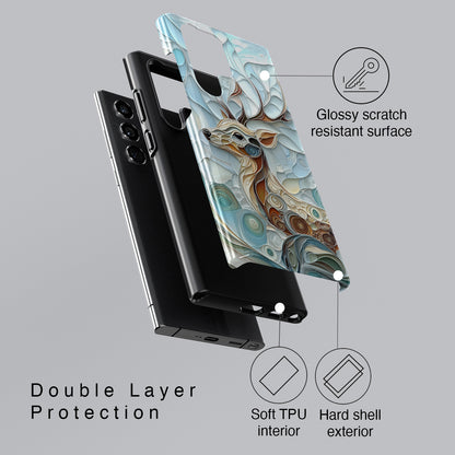 Elegant Deer Quilling Art Design Phone Case for Galaxy S series Phones