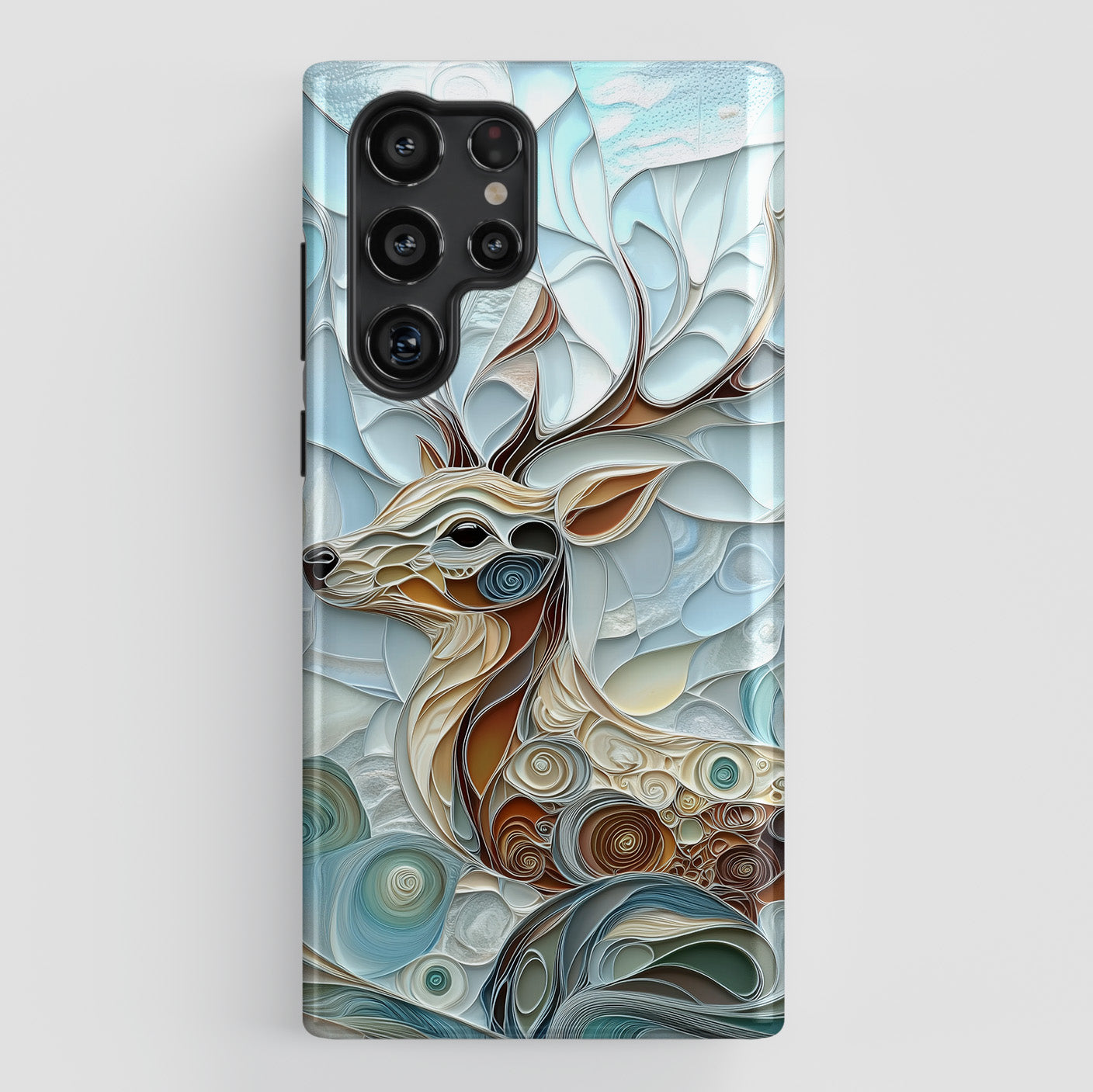 Elegant Deer Quilling Art Design Phone Case for Galaxy S series Phones