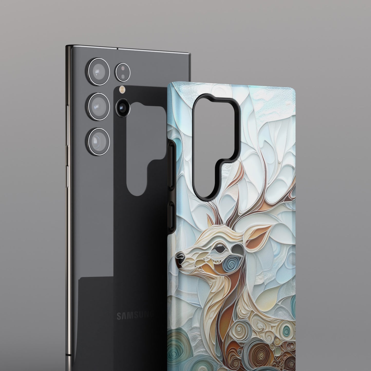 Elegant Deer Quilling Art Design Phone Case for Galaxy S series Phones