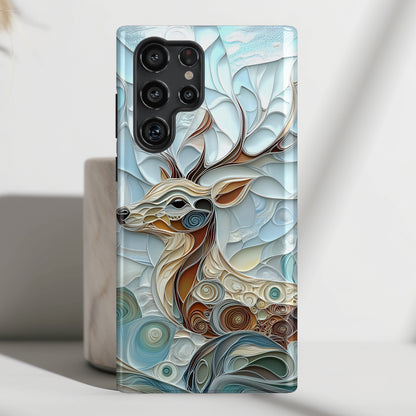 Elegant Deer Quilling Art Design Phone Case for Galaxy S series Phones