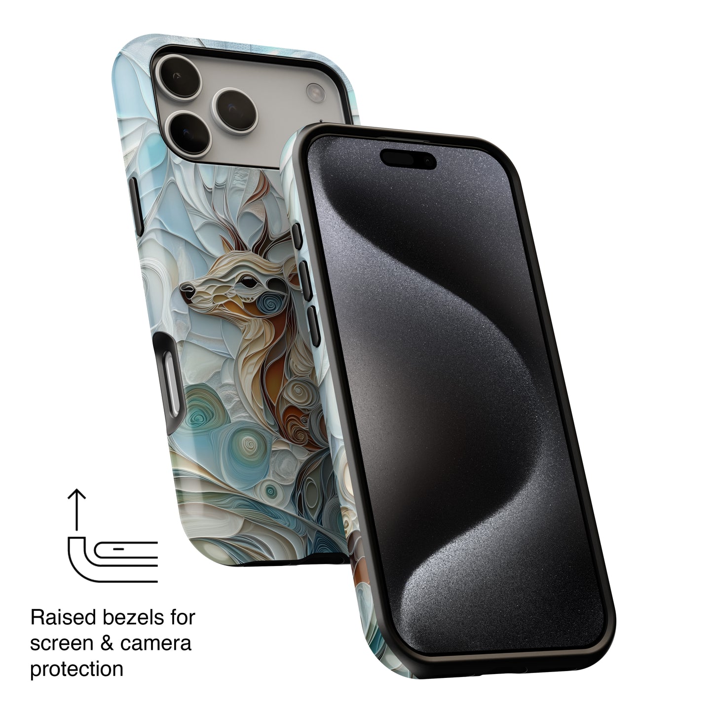 Elegant Deer Quilling Art Design iPhone Case
