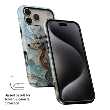 Elegant Deer Quilling Art Design iPhone Case