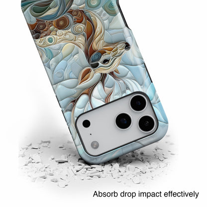 Elegant Deer Quilling Art Design iPhone Case