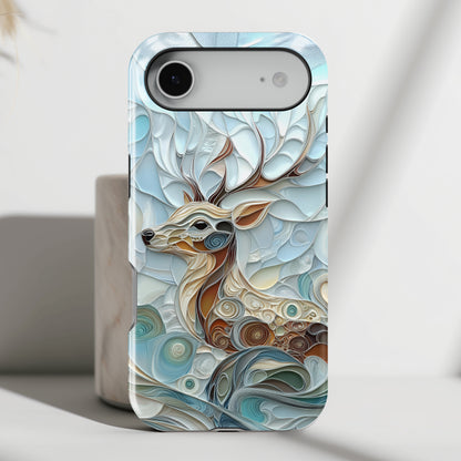 Elegant Deer Quilling Art Design iPhone Case