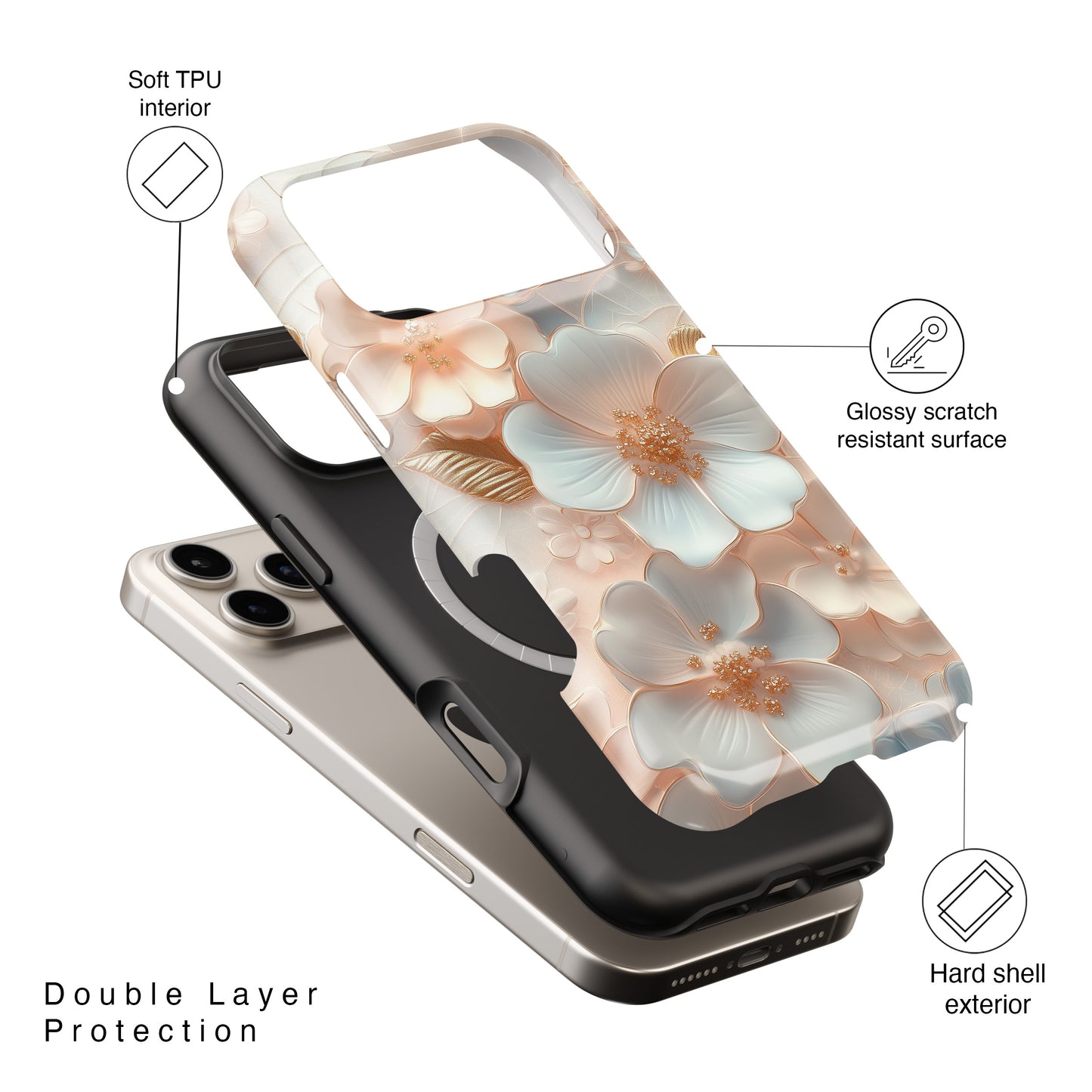 Elegant Floral Design iPhone Case