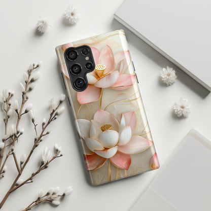 Elegant Lotus Design Phone Case for Galaxy S series Phones