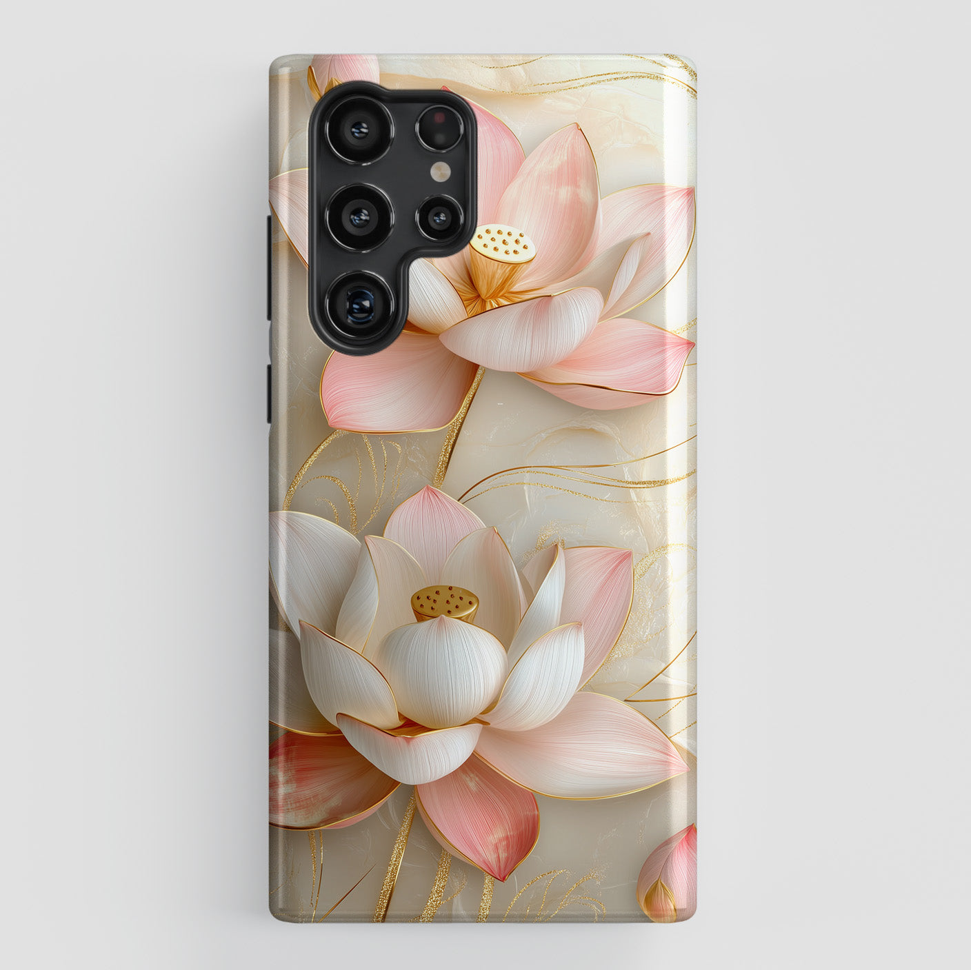 Elegant Lotus Design Phone Case for Galaxy S series Phones