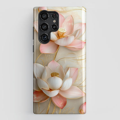 Elegant Lotus Design Phone Case for Galaxy S series Phones