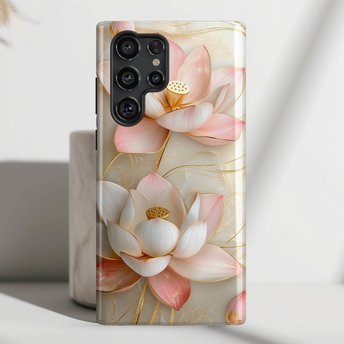 Elegant Lotus Design Phone Case for Galaxy S series Phones