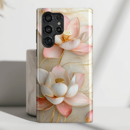 Elegant Lotus Design Phone Case for Galaxy S series Phones