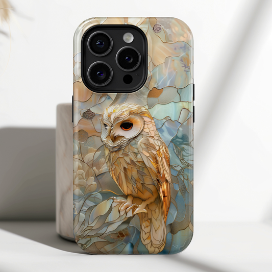 Elegant Owl Stained Glass Design iPhone Case