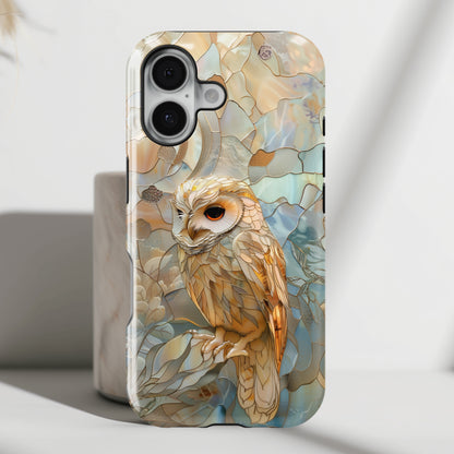 Elegant Owl Stained Glass Design iPhone Case