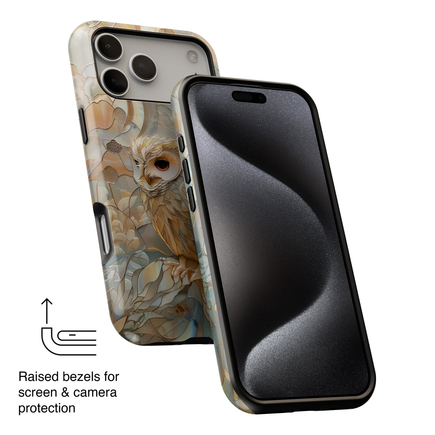Elegant Owl Stained Glass Design iPhone Case