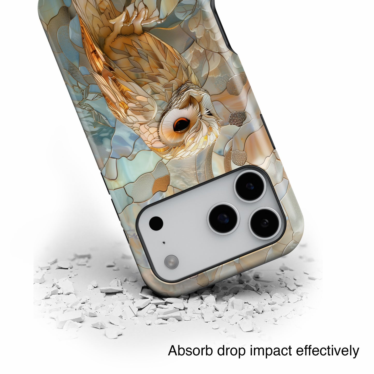 Elegant Owl Stained Glass Design iPhone Case