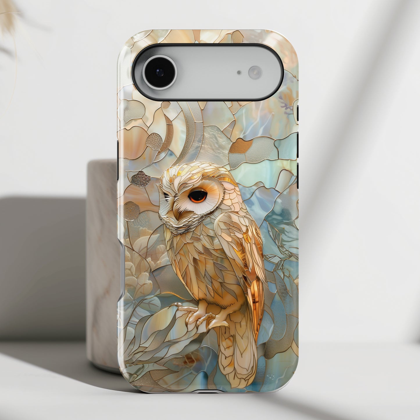 Elegant Owl Stained Glass Design iPhone Case