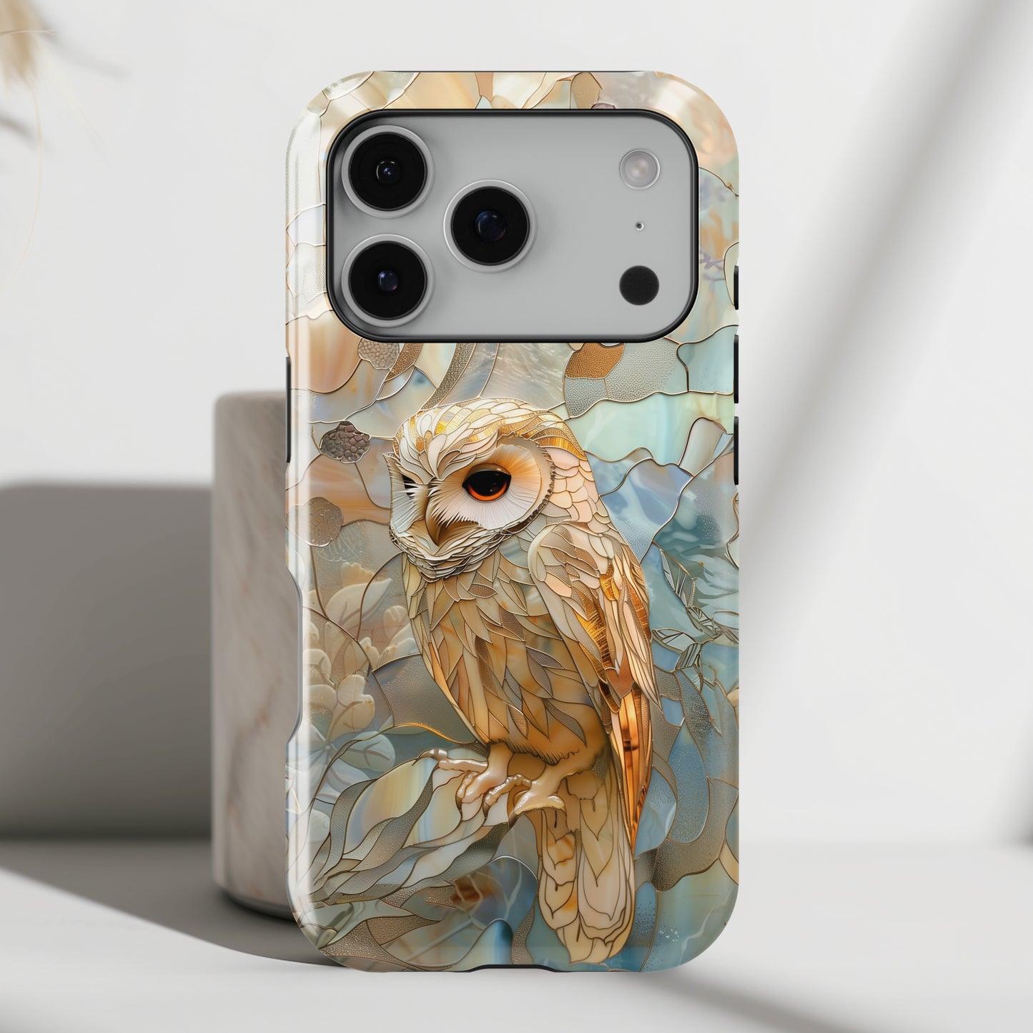 Elegant Owl Stained Glass Design iPhone Case