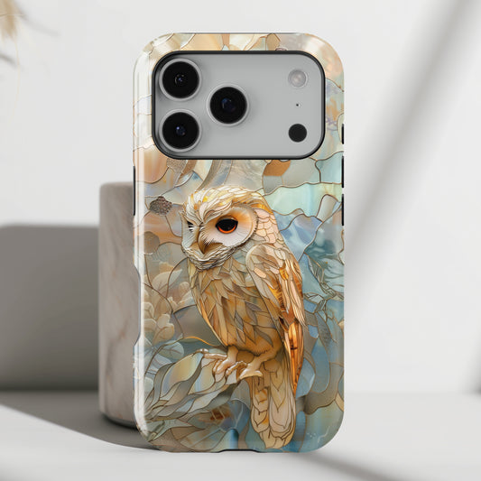 Elegant Owl Stained Glass Design iPhone Case