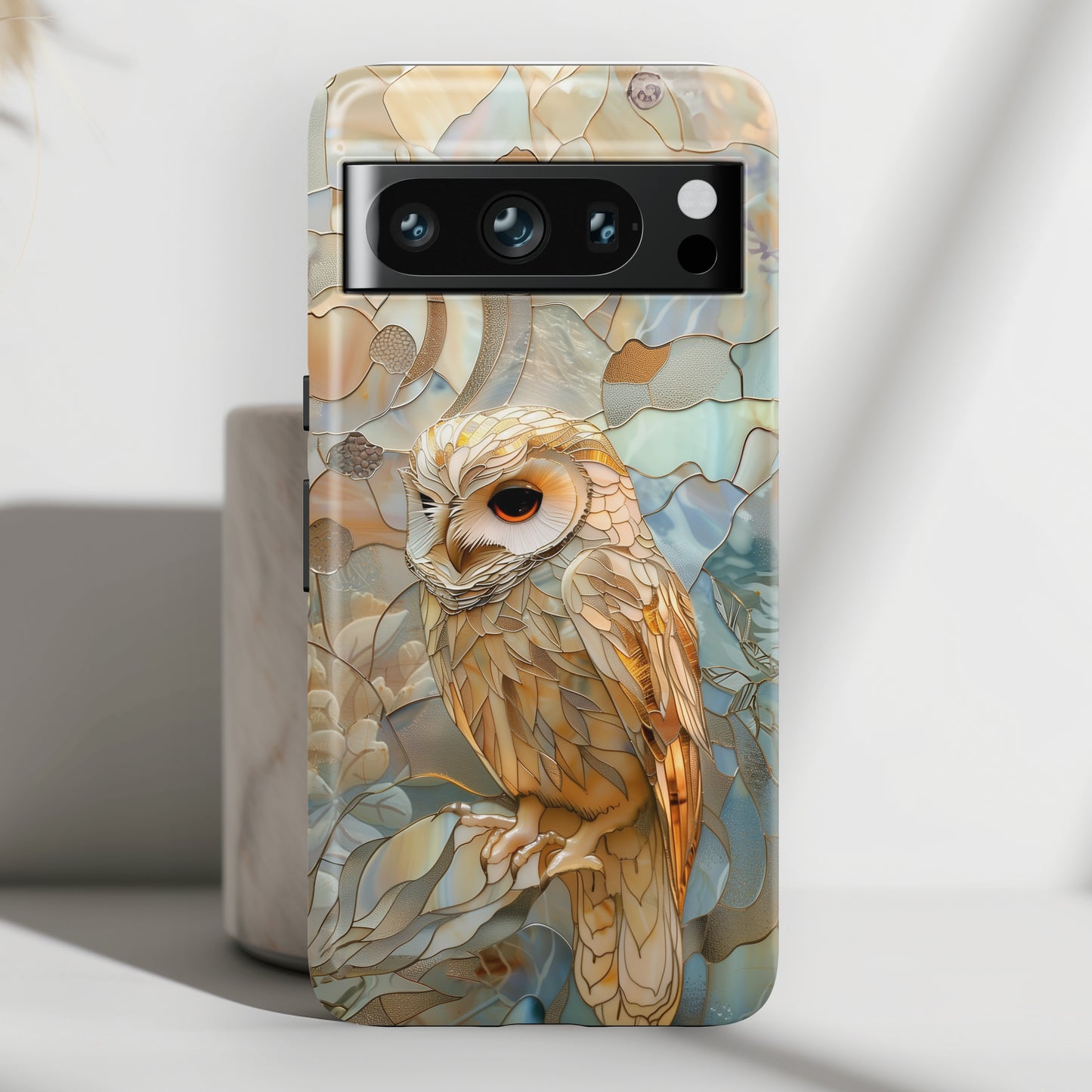 Elegant Owl Stained Glass Design Google Pixel Phone Case