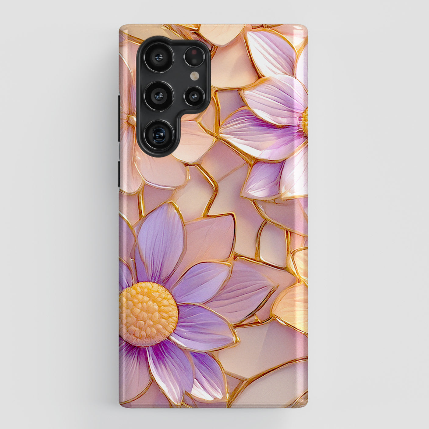 Elegant Pink Purple Floral Design Case for Galaxy S series Phones