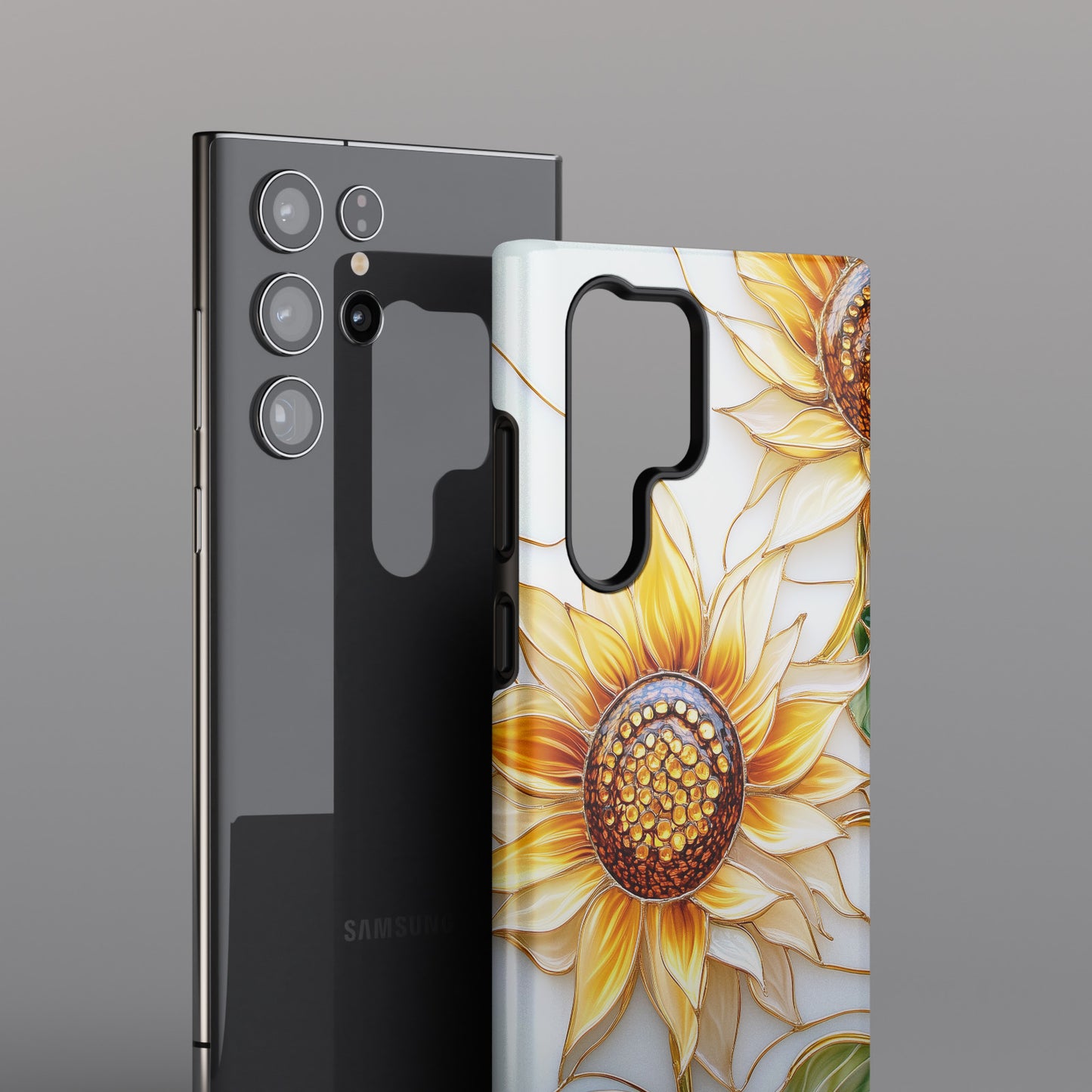 Elegant Sunflowers Stained Glass Design Phone Case for Galaxy S series Phones