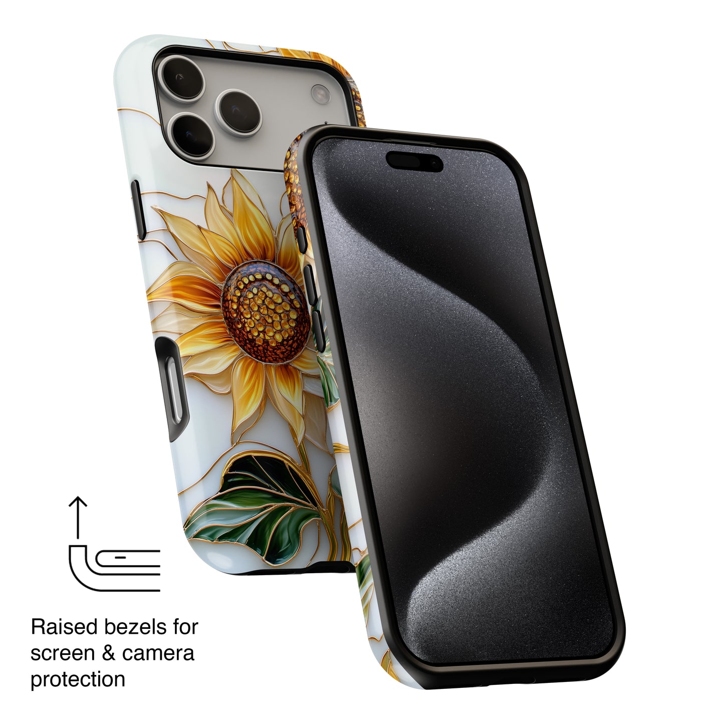 Elegant Sunflowers Stained Glass Design iPhone Case