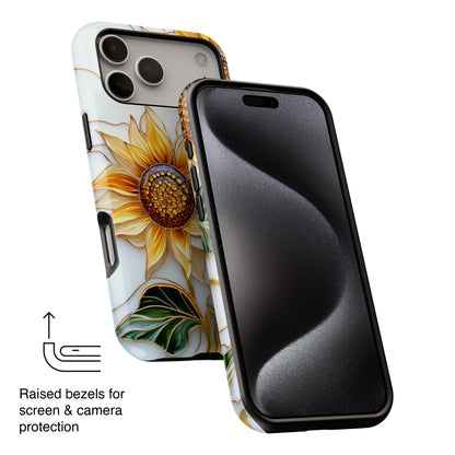 Elegant Sunflowers Stained Glass Design iPhone Case