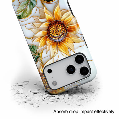 Elegant Sunflowers Stained Glass Design iPhone Case