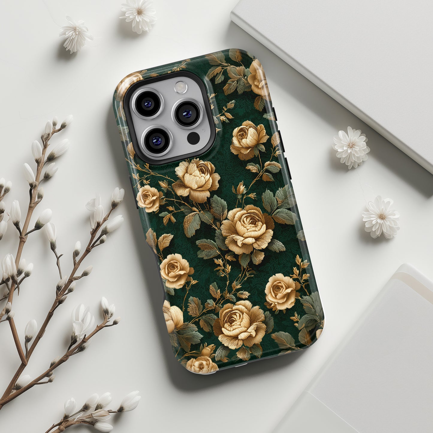 Emerald Bloom Design iPhone Case