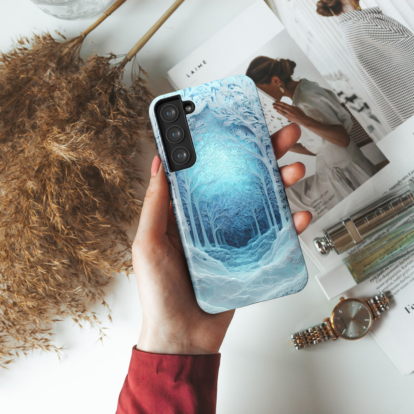 Enchanted Winter Forest Design Phone Case for Galaxy S series Phones