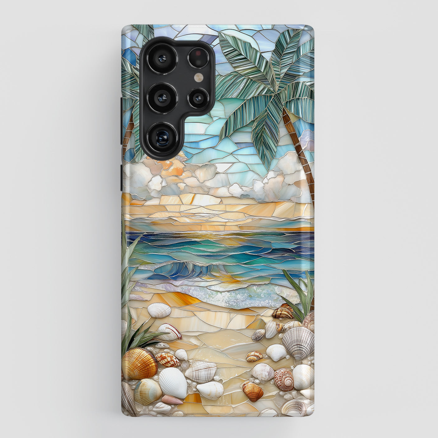 Enchanting Beach Stained Glass Mosaic Design Case for Galaxy S series Phones