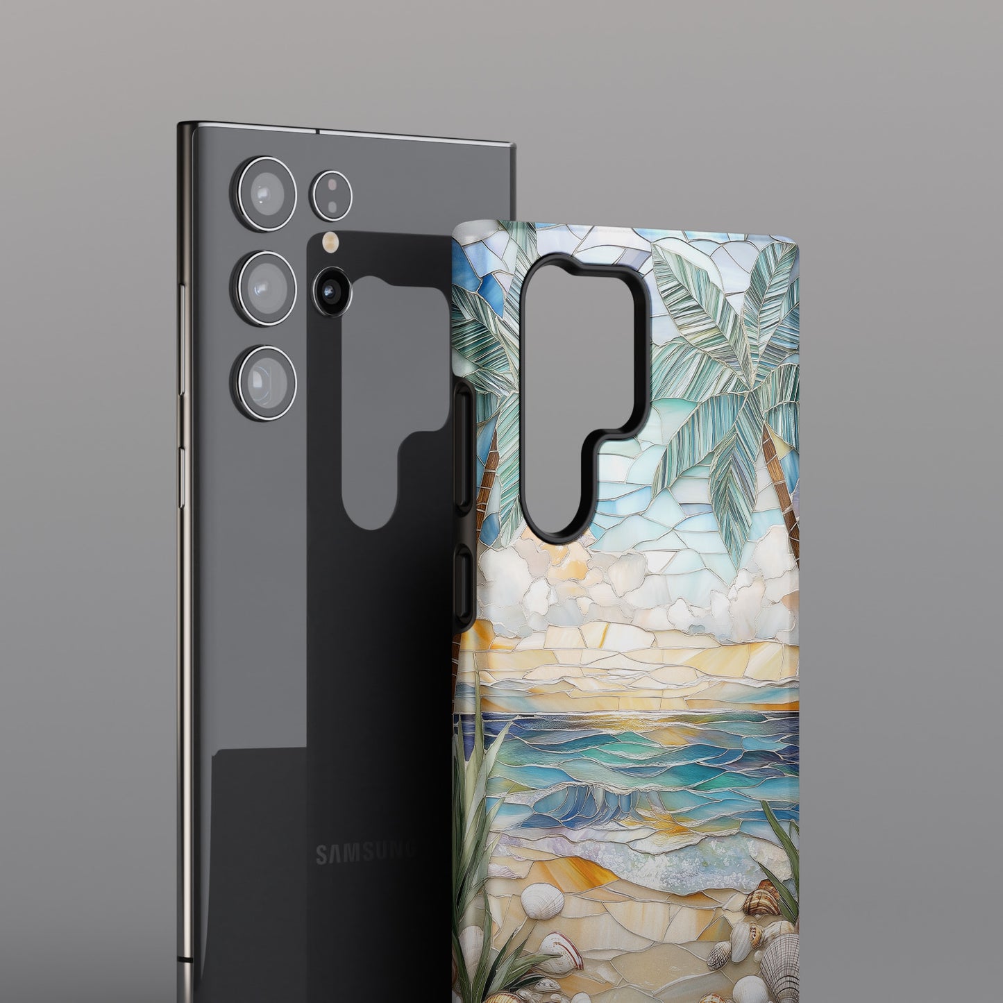 Enchanting Beach Stained Glass Mosaic Design Case for Galaxy S series Phones