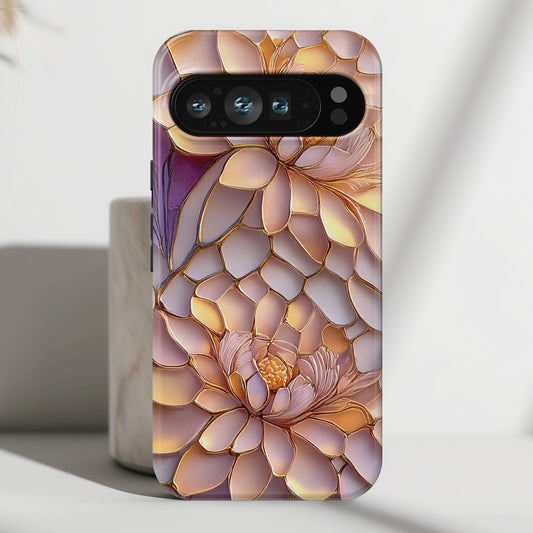 Enchanting Floral Stained Glass Design Phone Case for Google Pixel