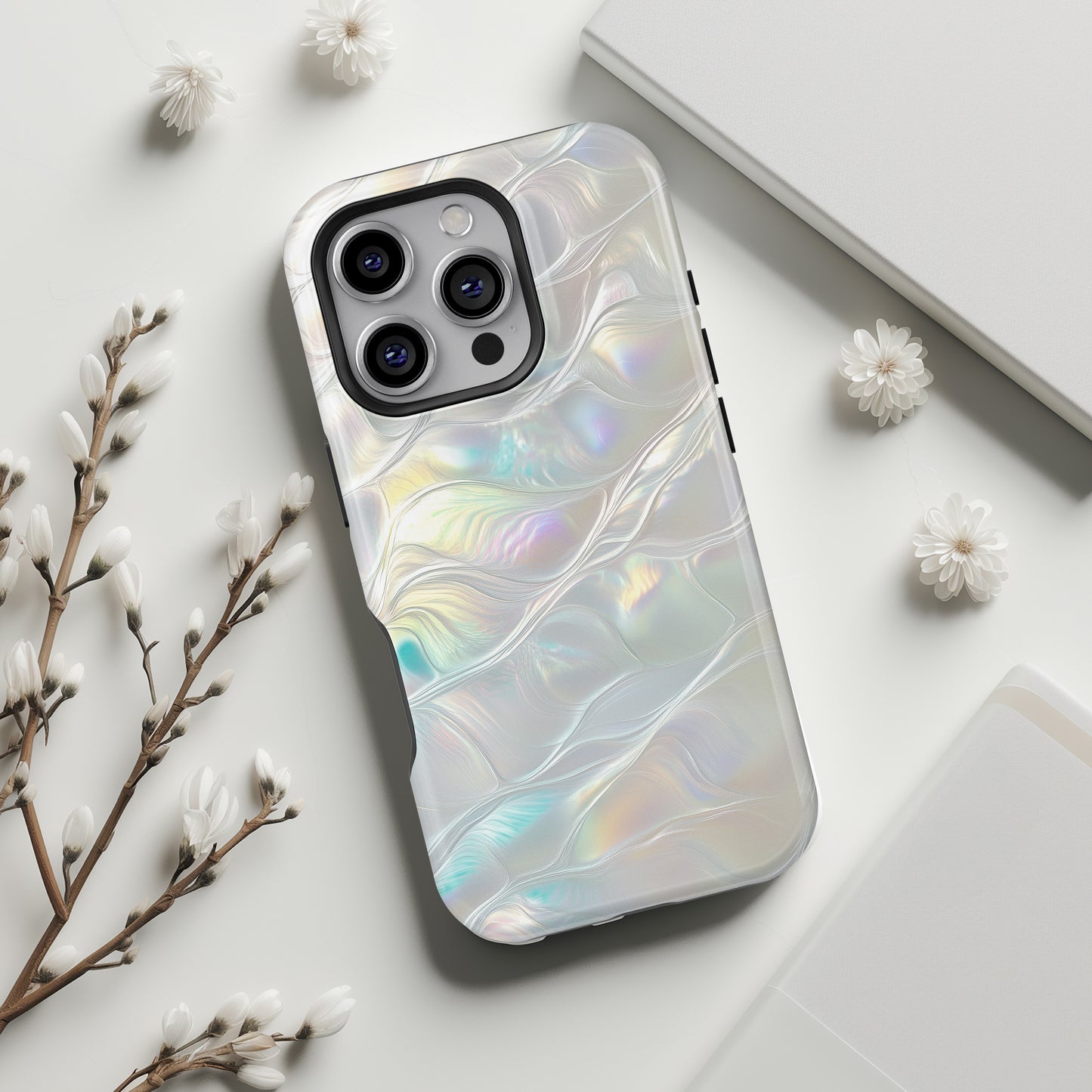 Ethereal Pearl Texture Design Print iPhone Case