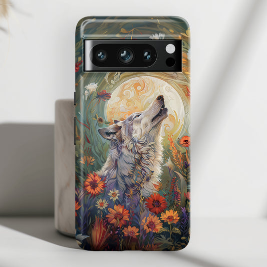 Ethereal Garden Howling Wolf Design Google Pixel Phone Case