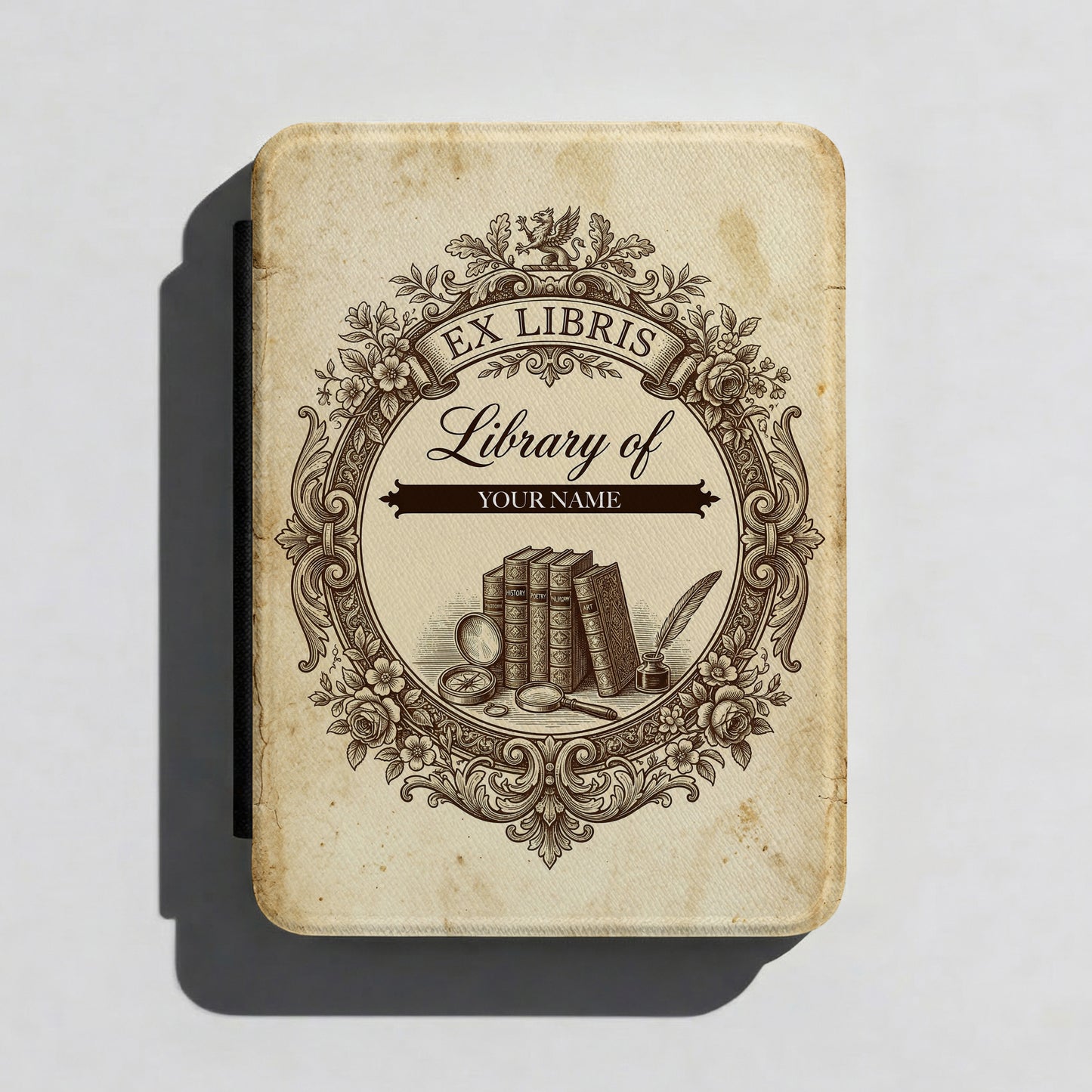 The Classic Ex Libris – Personalized Kindle Case