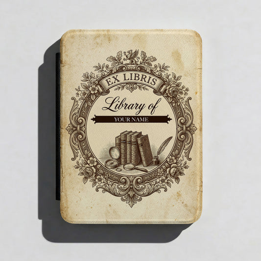 The Classic Ex Libris – Personalized Kindle Case