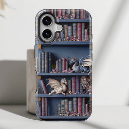 Fantasy Dragon Bookshelf Design iPhone Case