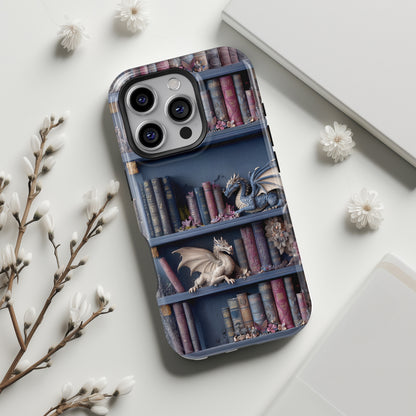 Fantasy Dragon Bookshelf Design iPhone Case