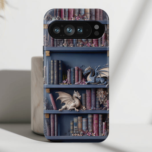 Fantasy Dragon Bookshelf Design Phone Case for Google Pixel