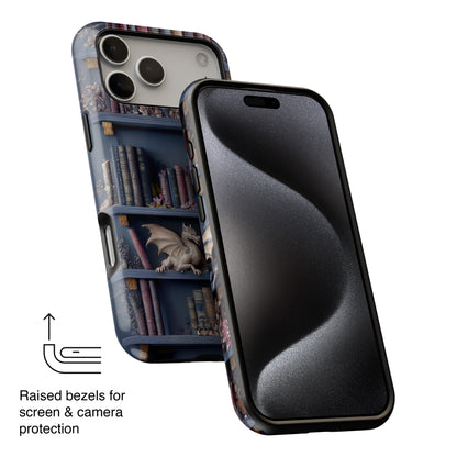 Fantasy Dragon Bookshelf Design iPhone Case