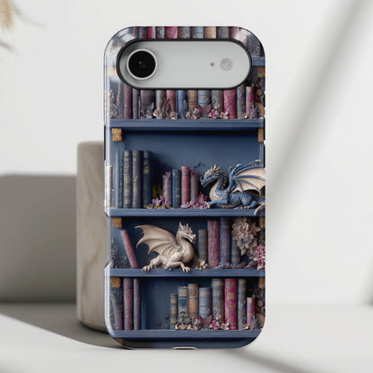 Fantasy Dragon Bookshelf Design iPhone Case