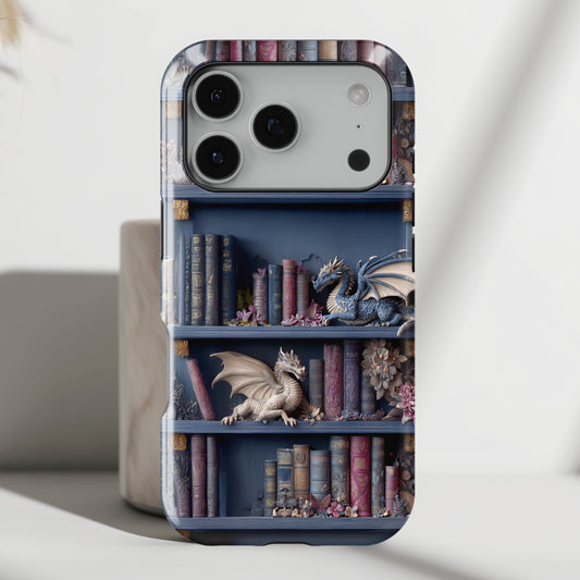 Fantasy Dragon Bookshelf Design iPhone Case