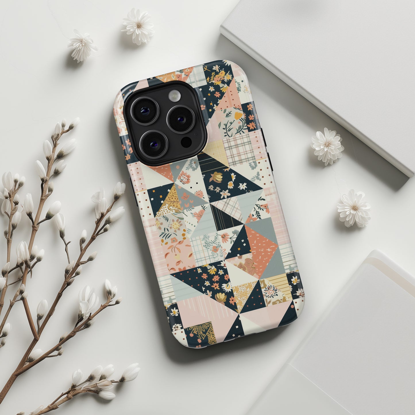Farmhouse Quilt Patchwork Design iPhone Case